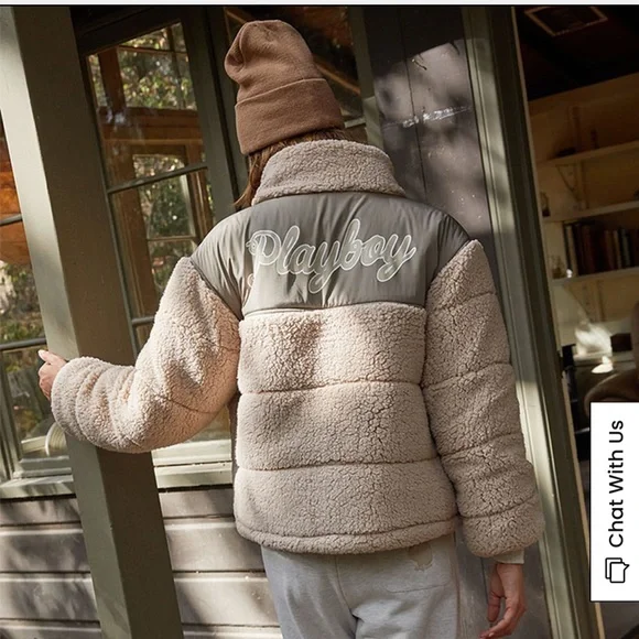 SOLD BNWT Pacsun x playboy teddy puffer jacket - Picture 2 of 7